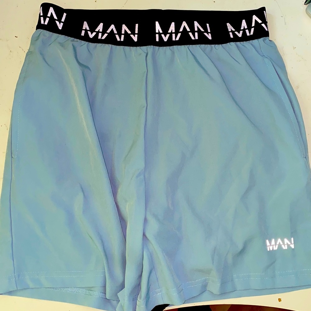 Boohooman running shorts with internal compression shorts